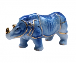  Синяя статуэтка носорога